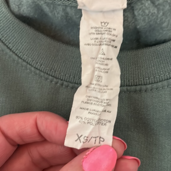 Cozy XS Fleece Factory Sweatshirt Green with front pocket!!!! - Picture 2 of 3